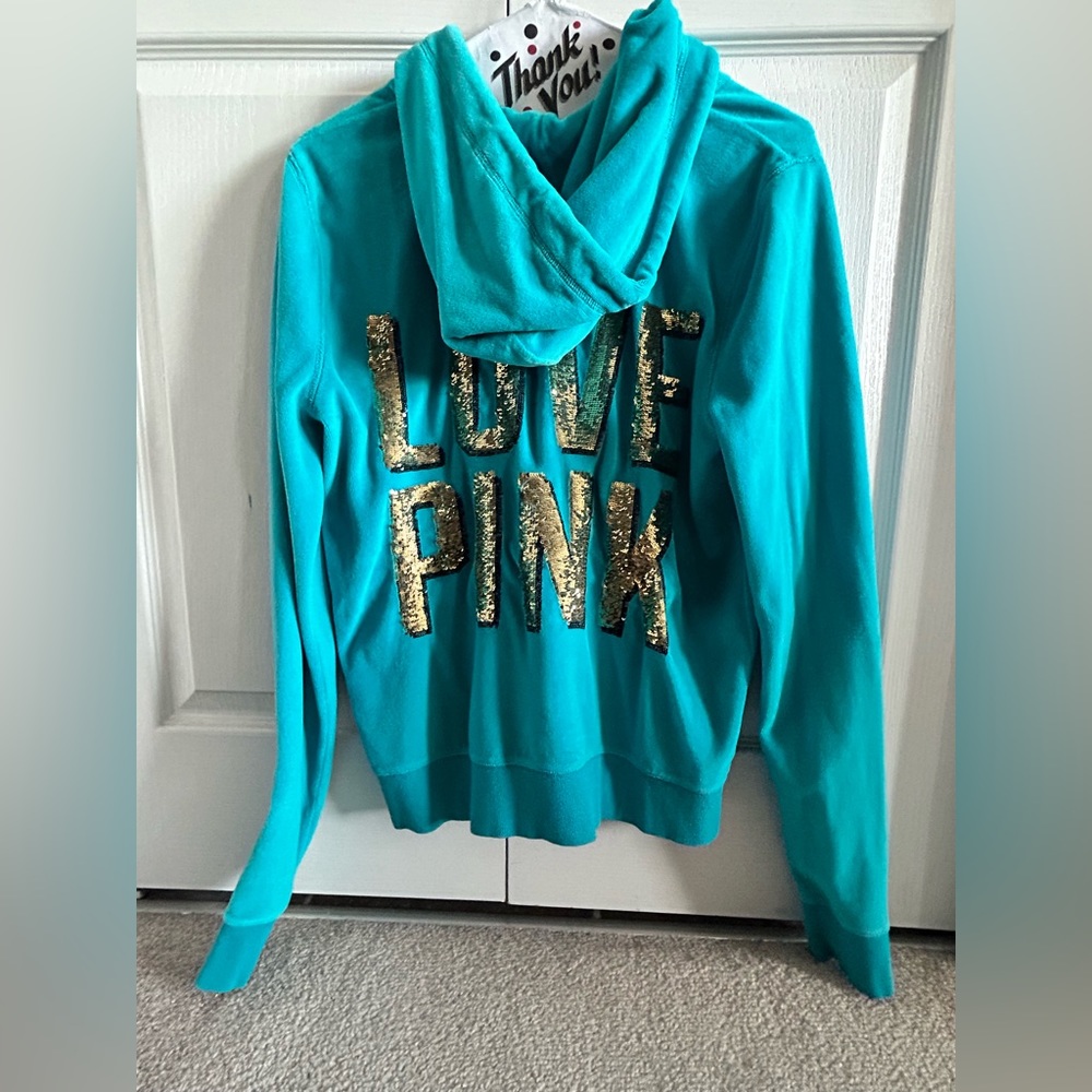 PINK Victoria's Secret Teal Hoodie - Turquoise Accent